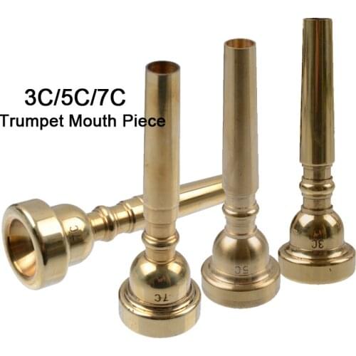 High Quality 3Pcs Golden Professional Trumpet 3C 5C 7C Mouth Piece Mouthpiece Gold