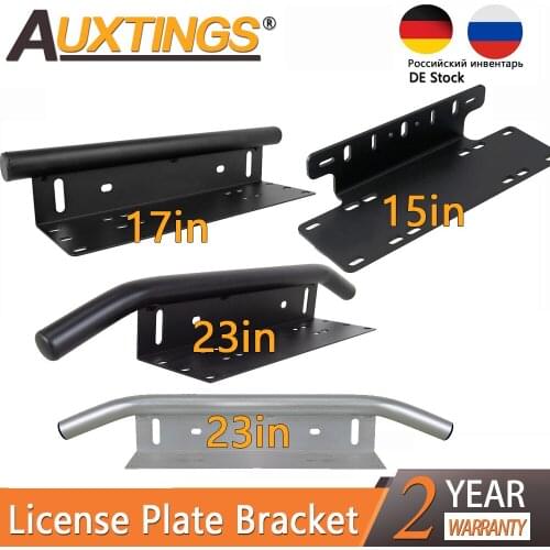 Auxtings 15‘’ 17‘’ 23‘’in Bull Bar Front Bumper License Plate Mount Bar led Light Bar bracket Holder Kit For Offroad ATV