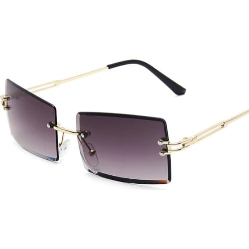 Bohosco Fashion Sunglasses Vintage Women Ladies Brand Designer Rimless Gradient Shades Lens Sun Glasses Frameless Eyeglasses