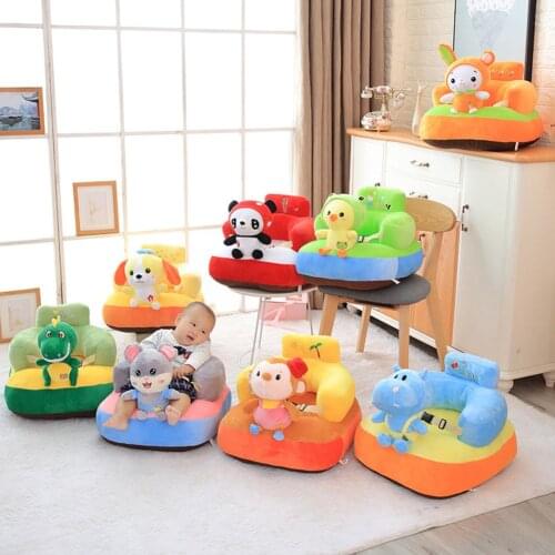 Baby Animal Sofa Cover Learning to Sit Early Educational Support Seat Cartoon Plush Toy Chair Case without Filler Sofa