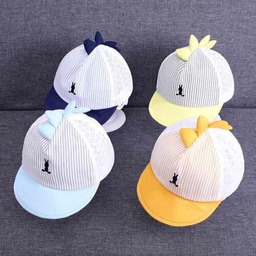 Breathable Baby Baseball cap Spring Summer Cotton Cloth Style Mesh style Cartoon Cap For 12-36 Months Infant Kids Sun Hat