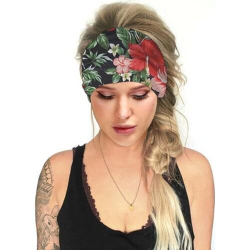 Printed Yoga Elastic Hair Band Sport Headband Gym Anti-Slip Slim Hair Band For Fitness Antiperspirant Headband Turbas n