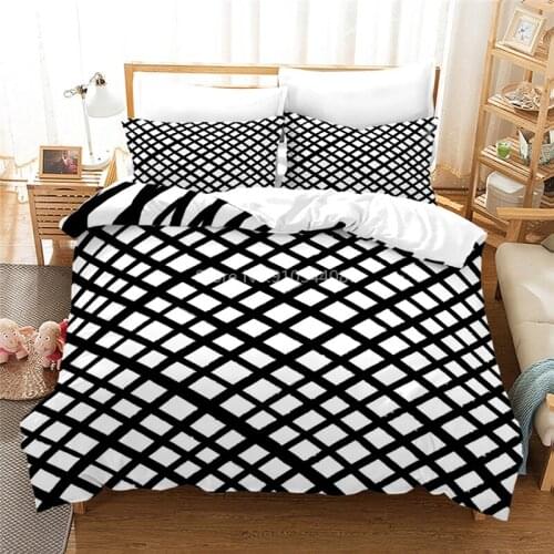 Fashion 3d Diamond Geometric Pattern Duvet Cover Set Pillowcase Bedding Set Single Double Twin Full Queen King for Bedroom Decor