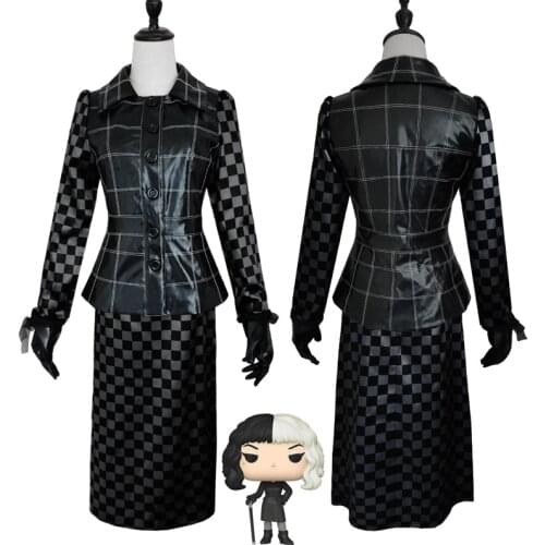 Cruella -Cruella de Vil Cosplay Costumes Outfits Halloween