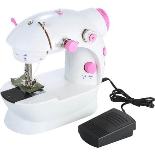 Mini Sewing Machine,Adjustable Double Thread,Portable Electric Household Multifunction Sewing Machin with Light US Plug