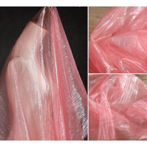 Pink nylon crepe texture perspective yarn dress fashion creative fabric