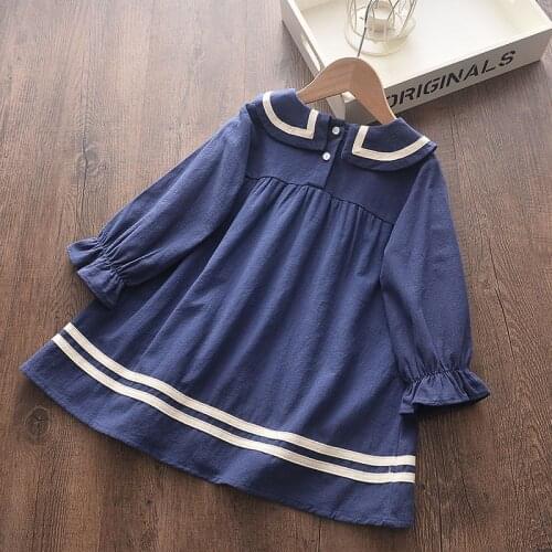 Baby Girls Dresses 2021 Spring Autumn Kids College Style Princess Kids Clothes for Toddler Long Sleeve Children Casual Clothing