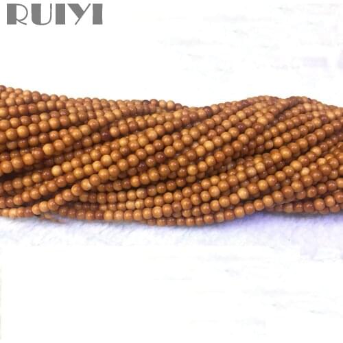 Ruiyi Olive Wood Round Tiny Beads Natural Brown Yellow Mala Beads For Jewelry Making