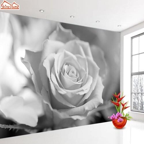 ShineHome-Grey Rose Flower 3d Wallpapers for 3 d Living Room Dinning Kids Photo Wall Paper Mural Rolls Wallpaper Home Decoration