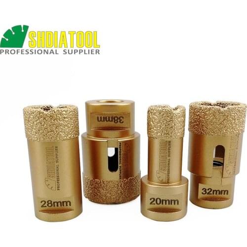 SHDIATOOL 4pcs/set 20/28/32/38mm Vacuum brazed diamond drilling core bits porcelain tile hole saw granite M14 Thread drill bits
