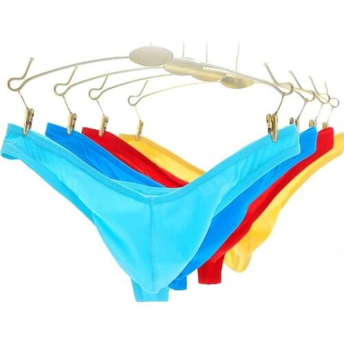 4Pcs/Lot Gay Sexy Men Thongs G-Strings Sexy Ice Silk Underwear Men Tanga Hombre String Homme Camo Bulge Pouch Male Underpants