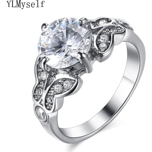 1.5 Carat CZ 316l Stainless Steel Jewelry Titanium Ring Wedding Engagement Rings for women