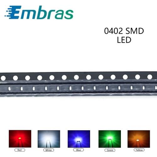 100pcs 0402 SMD LED Electron Component Blue Yellow White Green Red Orange Purple RGB High Light Emitting Diode DIY Kit