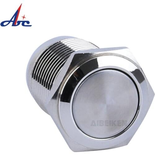16mm ON OFF IP65 Waterproof Flat High Flush 1NO 4pins Short Metal Self Lock Latching Push Button Switch