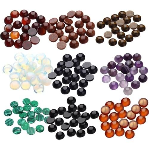 20 Flatback Domed Cabochon 8mm Stone Bead DIY Necklace Bracelet Ring Jewelry