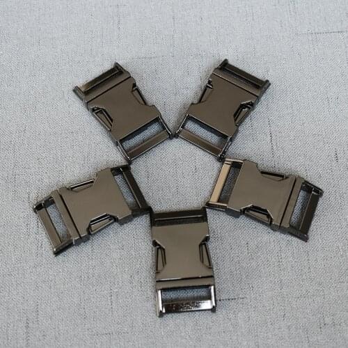 50 Pieces 20mm Gun Black Metal Quick Side Release Buckles for DIY Out Door Luggage Dog Collar Buckle Belt Accessories