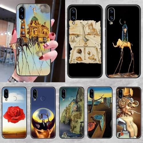 Salvador Dali Art Phone case For Huawei Honor 6 7 8 9 10 10i 20 A C X Lite Pro Play black painting funda tpu cell cover 3D prime