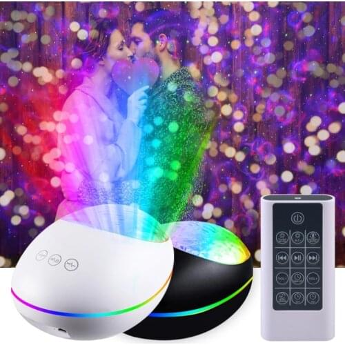 Colorful Starry Sky Ocean Projector LED Stage Light USB Remote Control Ocean Wave Projection Lamp With Music Speaker Kids Gift