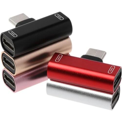 Dual Type C USB-C Earphone Headphone Audio Charging Charger Adapter Splitter Convertor For Xiaomi 6 6X 8 Note3 Mix 2 Huawei Mate