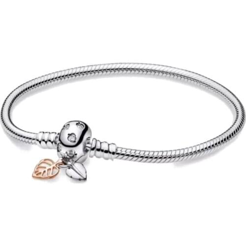 European Gold Leaf Clip Pave Charms Bracelet Bangles Diy Jewelry For Women Men Girl Boy Z023