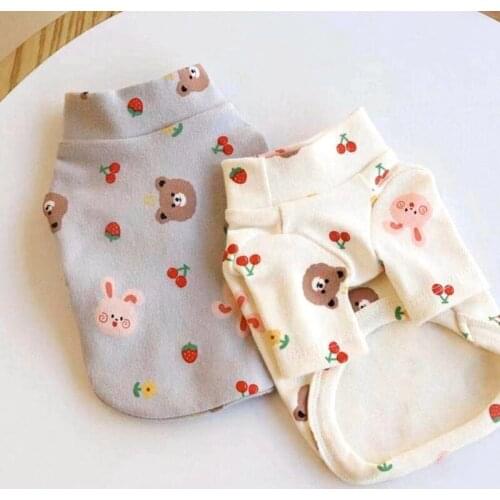 Cute Dog T-shirt Summer Dog Clothes Cat Shirt Puppy Apparel Cartoon Dog Pajamas Outfit Yorkshire Pomeranian Poodle Pet Costumes