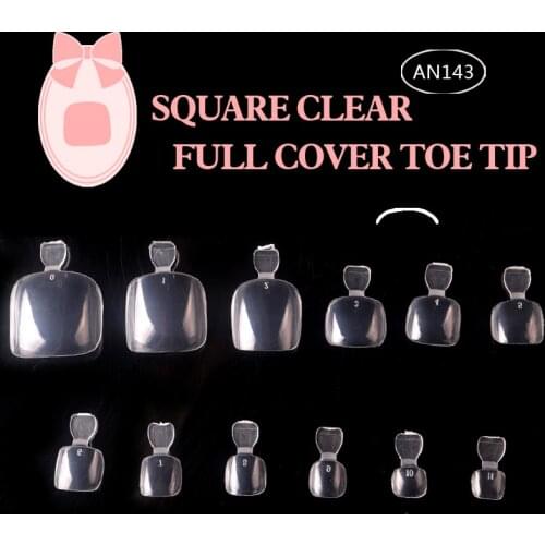 TSZS 1bag/lot * 600pcs Toe Nails Full Cover Tips Pedicure False Art Acrylic Gel UV Toe Tips with Handle