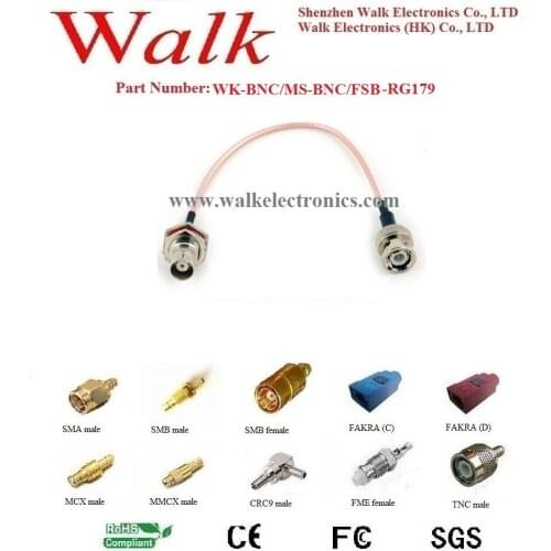 BNC male BNC female rg179 cable, BNC male female rg179 cable, bnc female bulkhead cable