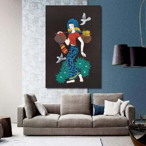 Nordic Modern Working Girl Canvas Painting Chic Posters And Print Wall Art Pictures For Living Room Bedroom Decor