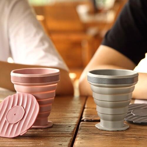 Coffee Mugs Travel Collapsible Silicone Cup Food Grade Drinking Ware Mug Folding Water Cups for Outdoor Travel Drinkware Tools
