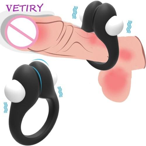 Vibrator Penis Ring Sex Toys for Men Erection Couple Lover Delay Ejaculation Time Delay Ring Cock Ring Clitoris Stimulation