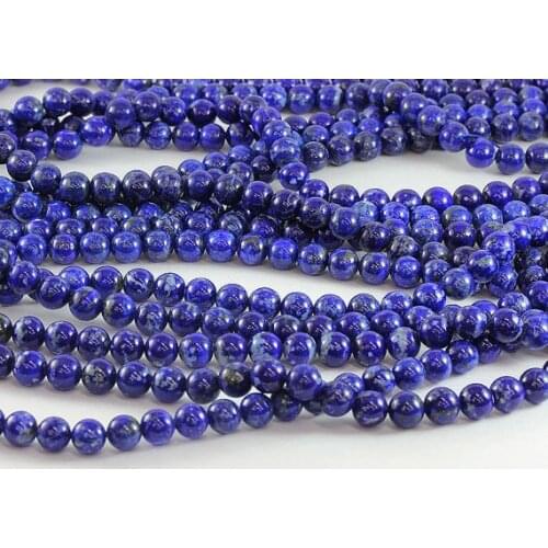 100% Natural Lapis Lazuli Gem Stone 4 6 8 10mm Round Gem stone loose beads For jewelry making 1string