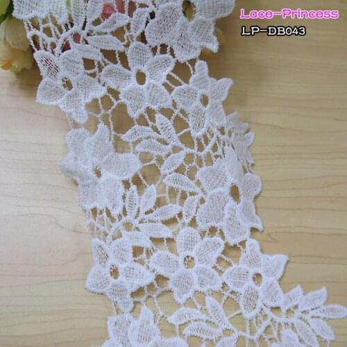 3yards width 16CM DIY white polyester hollow embroidery Lace skirt hem costumes Accessories Sewing Edge Wedding lace trim DB043
