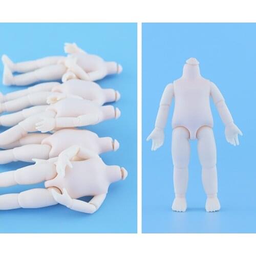 5pcs/lot BJD 1/8 Naked Baby Doll Part 16 Cm Doll Body 40 Degrees Rotate Neck Ob11 White Skin 13 Joint Moveable Doll Body
