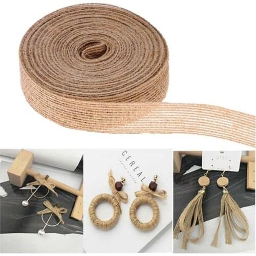 10M Natural Burlap Ribbons Jute Fabric Ribbon Lace Crafts for DIY Crafts Wraping Gift Party Holiday Rustic Wedding Decoration