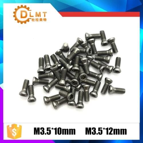 M3.5*8mm 9mm 10mm 12mm 14mm 50Pcs Screws CNC Carbide Accessories Part Tool Lathe Tool Screw driver