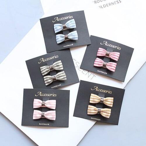 2Pcs Cute Baby Hair Clips Striped Girls Hair Bows Kids Headgear For Girls Children Barrettes BB Clips Baby Hair Accessories