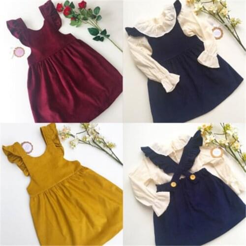 Fashion Infant 1-5Y Kids Baby Girls Clothes Sleeveless Ruffle Party Princess Pageant Dresses