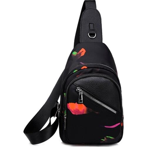 Fashion printed chest Bag Women PU Waterproof Chest Bag Travel Sport Shoulder CrossBody Mobile Phone Bag Waist Packs NEW