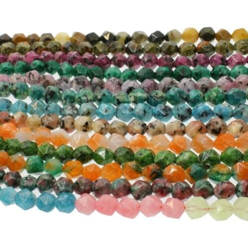 Natural Crystal Stone 8mm Cut Surface Agate Beads For Handmade DIY Bracelet Necklace Jewelry Accessories 16 inches