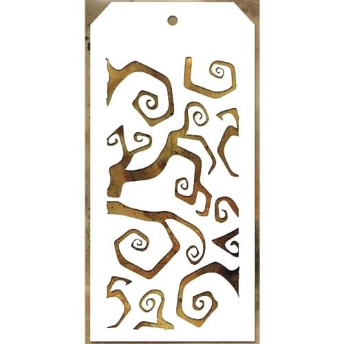 2021 New Label Tag Plastic Stencil For Craft Making Branches Pattern Scrapbooking Background Greeting Card No Metal Cutting Dies