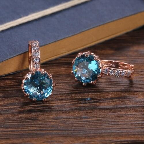 New Classic All-Match Round Zircon Earrings Temperament Party Gifts Womens Four Seasons Charm Jewelry (12 Color Options)