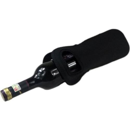 New Black Beer Wine Glass Single Neoprene Bottle Cooler Sleeves Holder Cover Bag 750ml lin3896