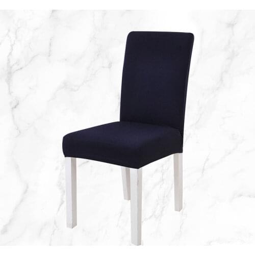 Solid Elastic Stretch Chair Cover Black Grey Dining Seat Cover Chair Cushion for Wedding Banquet Party Removable&Washable