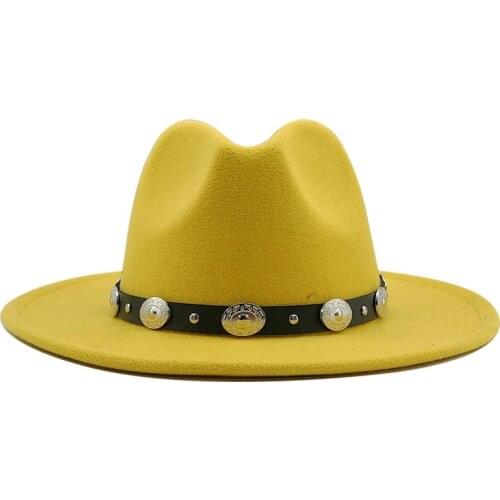 Hot British Fedora Hat Men Women Imitation Woolen Winter Felt Hats Men Fashion Jazz Hat Fedoras Chapeau Church hat 60CM