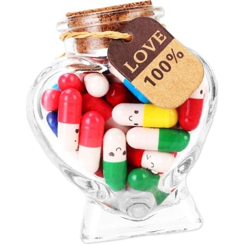 Message In Bottle Message Cute Capsule Letter Love Pill Clear Color Mini Wish Bottle Holiday Gift With Brushed Grass Inside