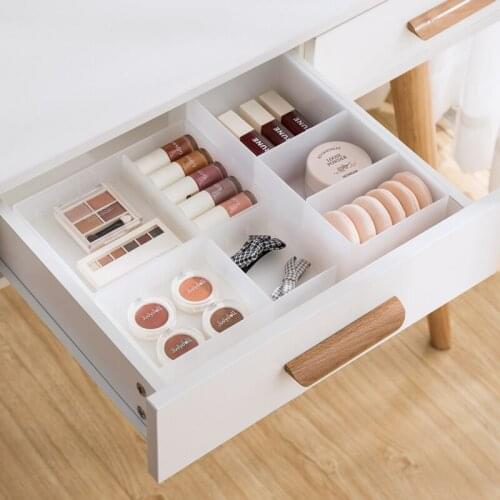 Adjustable Drawer Style Make Up Storage Box Plastic Sundries Fragrance Container Divider Desktop Sundries Cosmetic Finishing Box