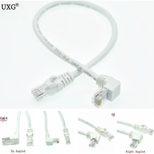 Cat6 Down Angled 1000 mbps network cable 90 degrees Network shielded TV router network cable White 0.3M-1M