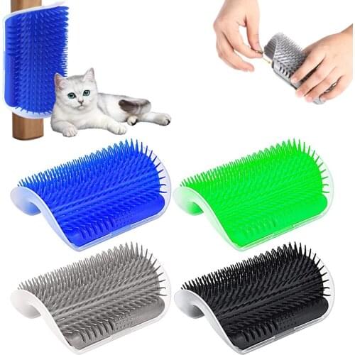 Cat Self Groomer Comb Brush Pet Rub Face Tickling Massage Device with Catnip Hair Removal Comb for Cat Dog Pet Grooming Supplies