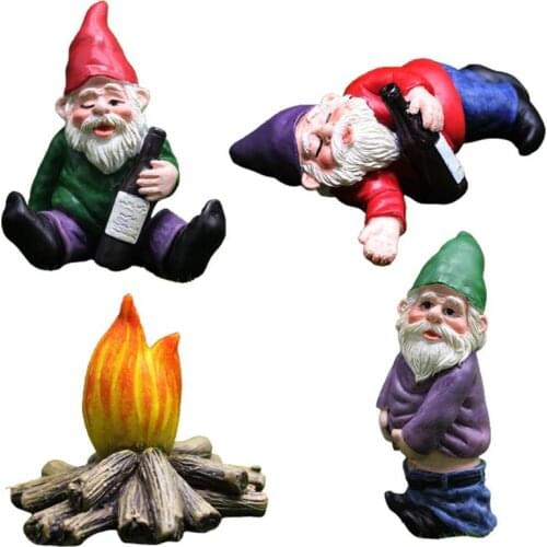 1/4pcs Resin Dwarfs Car Dashboard Ornament Faceless Statue Gift Cute Car Accessories Interior Decorations for Doll House Garden