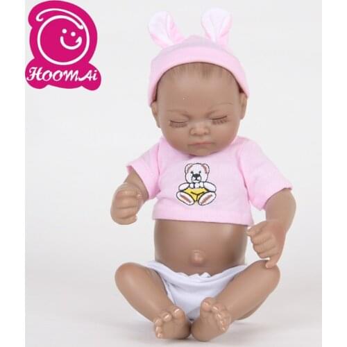 High Quality Lifelike Bebe Reborn Dolls 10 Inch Full Silicone Newborn Babies Doll Toy With Painted Hair Kids Birthday Gift 25 CM